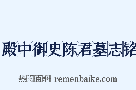 殿中御史陈君墓志铭是什么意思的图片